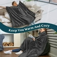 thumbnail image 6 of PAVILIA Wearable Blanket Poncho for Women Men, Oversized Hoodie Sweatshirt Poncho Blanket, Hooded Sweater Wrap Cape Neck Warmer, Fleece Soft Hug Sleep Pod Adult, Cozy Warm Gift Ideas for Sister, Gray, 6 of 7