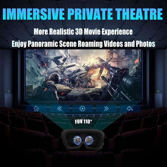 Experience Ultimate Gaming and Movie Immersion with 360° VR Headset, Wireless, 360° VR Viewing Experience for Mobile Phone, No Battery Required
