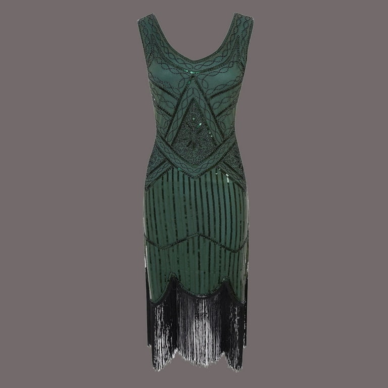 Patlollav Plus Size Vintage 1920S Flapper Tassel Great Evening Party  Cocktail Dress - Walmart.com