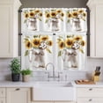 thumbnail image 4 of 3 Piece Kitchen Curtains and Valances Set Sunflower Cafe Curtains 24 Inch Length Botanical Garden Florals Cottagecore Plant Valance & Tier Curtain for Living Room Bedroom Window 54"x18"+27"x24"*2, 4 of 6