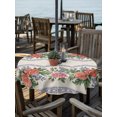 thumbnail image 3 of Outdoor Tablecloth with Umbrella Hole Zipper Red Roses Floral Round Tablecloth 54" Waterproof Outside Table Cloth Farmhouse Botanical Flowers Vintage Patio Table Cover Tablecloths for Picnic Party, 3 of 8
