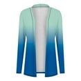 thumbnail image 4 of SROBPTY Womens Jackets, Cardigans for Women, Ladies' Casual Long Sleeve Gradient Printed Cardigan Jacket Top Blue,L, 4 of 4