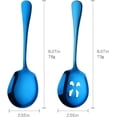 thumbnail image 2 of Meisha Serving Spoons Set, 3 Serving Spoons and 3 Slotted Serving Spoons, Blue Stainless Steel Serving Utensils for Buffet Can Banquet Cooking Kitchen - Mirror Polished, 2 of 8