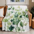 thumbnail image 2 of Flannel Throw Blanket for Couch Sofa Bed, Spring Green Leaves Soft Cozy Warm Fuzzy Blanket 30x40in, 2 of 9