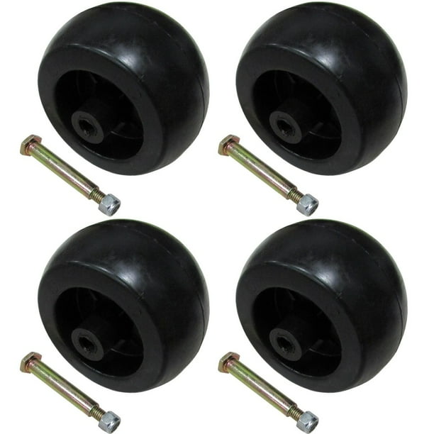 4 Pack Riding Lawn Mower Deck Wheels & Bolts for Craftsman 193406