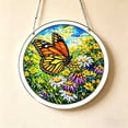 thumbnail image 6 of Round Acrylic Hanging Decor 20cm with Metal Chain, Colorful Art Ornament for Indoor Outdoor Garden Patio, Stained Glass Style Suncatcher for Wall Window or Tree Decoration, 6 of 6