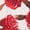 WHITE/RED, variant on Women's Plus Size Floral Print Tiered Halter Dress
