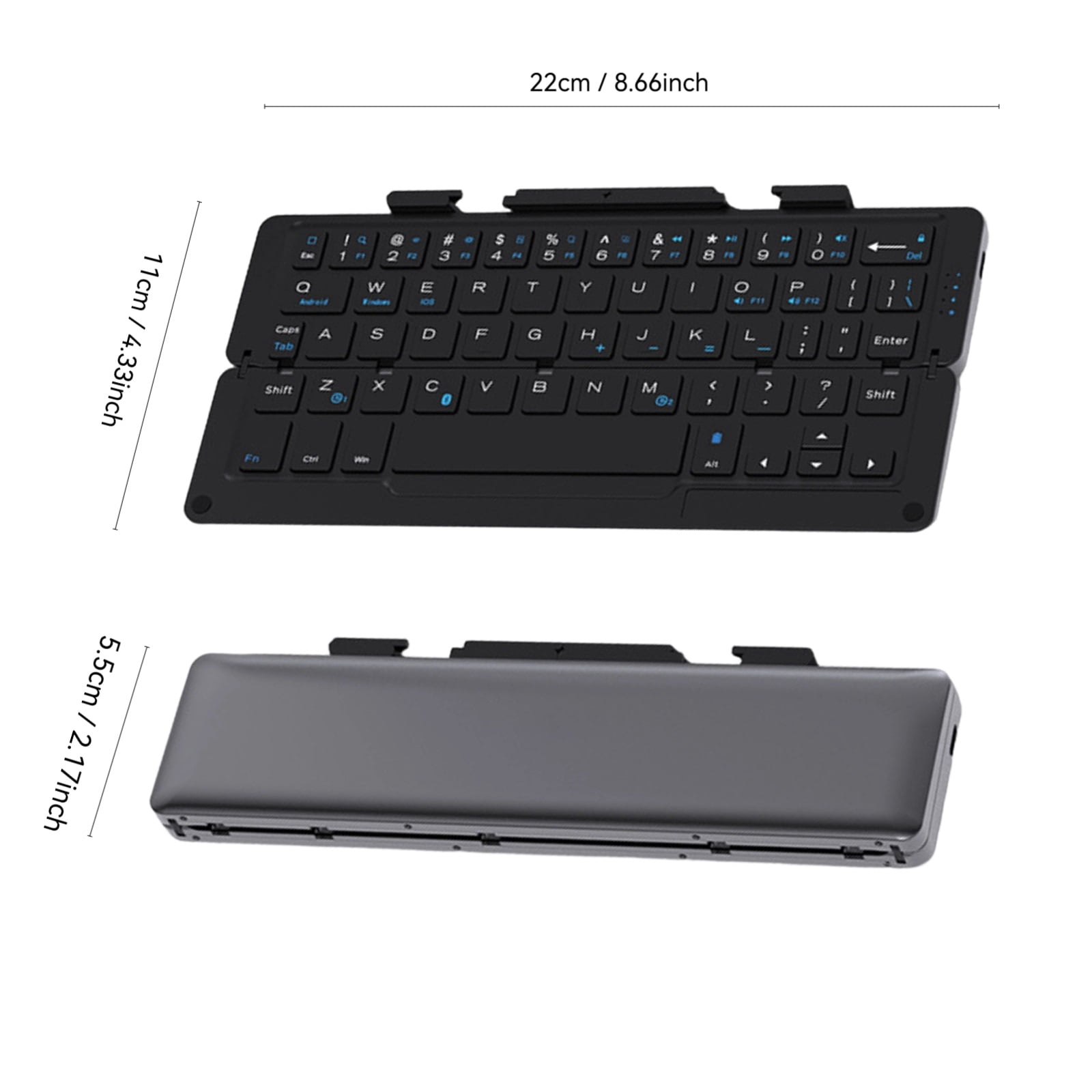 Foldable Wireless Bluetooth Keyboard, Compact Portable Mini Small Keyboard for Tablets Smartphones Laptops, Lightweight Travel Tablet Keyboards for iPad Mac Android Windows.