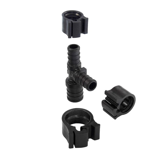 PEXLOCK 30824 Reducing Tee, 3/4" x 1/2" x 1/2", Black