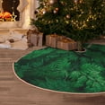 thumbnail image 4 of Salouo Green Leave Fern Christmas Tree Skirt 30" Farmhouse Christmas Decorations Snowman Xmas Tree Skirt Tree Mat for Holiday Party Decor, 4 of 8