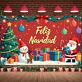 thumbnail image 4 of Christmas Theme Christmas Banner Colorful Decor Feliz Navidad Banner Festive Red Background Holiday Banner for Christmas Celebration Family Gathering Holiday Party, 4 of 8