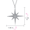 thumbnail image 4 of Bling Jewelry Womens Heavenly North Star Burst Pendant Necklace Celestial CZ Jewelry Sterling Silver, 4 of 6