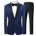 thumbnail image 2 of Dpytoraw Men's Casual Suit Two Piece Sequined Suit One Button Slim Shiny Dress Coat Jacket Classic Regular Fit Suits Sets, 2 of 5