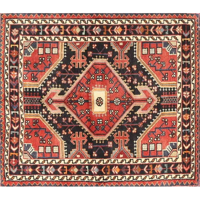 Ahgly Company Indoor Rectangle Traditional Saffron Red Medallion Area Rugs, 2' x 3'