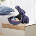 thumbnail image 3 of aboxoo Hippo Statue,Large Hippopotamus Figurine Home Sculpture with Resin, Hippo Candy Jar, Candy Dish Bowl for Office Desk, Key Bowl for Entryway Table,Container Storage Art Decor Box(Dark Blue), 3 of 10