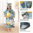 thumbnail image 3 of FORMRS Wearable Blanket Hoodie with Sleeves for Kids Cozy Flannel Sweatshirt, Lemon Pattern, 3 of 7