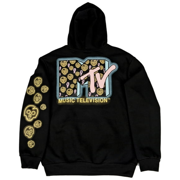 MTV Sweat à Capuche avec Logo de Poche Classique et Manches et Dos