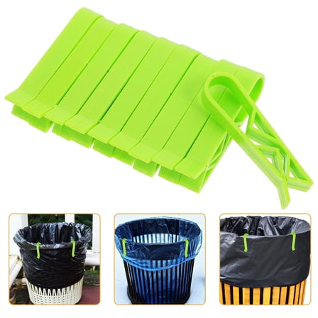 LEORX Plastic Garbage Bin Clips for Fixed Use Light Green and 10 Pieces