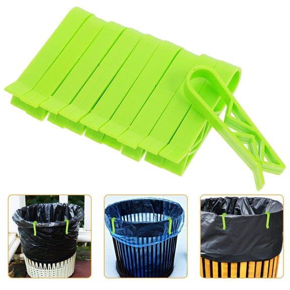 LEORX Plastic Garbage Bin Clips for Fixed Use Light Green and 10 Pieces