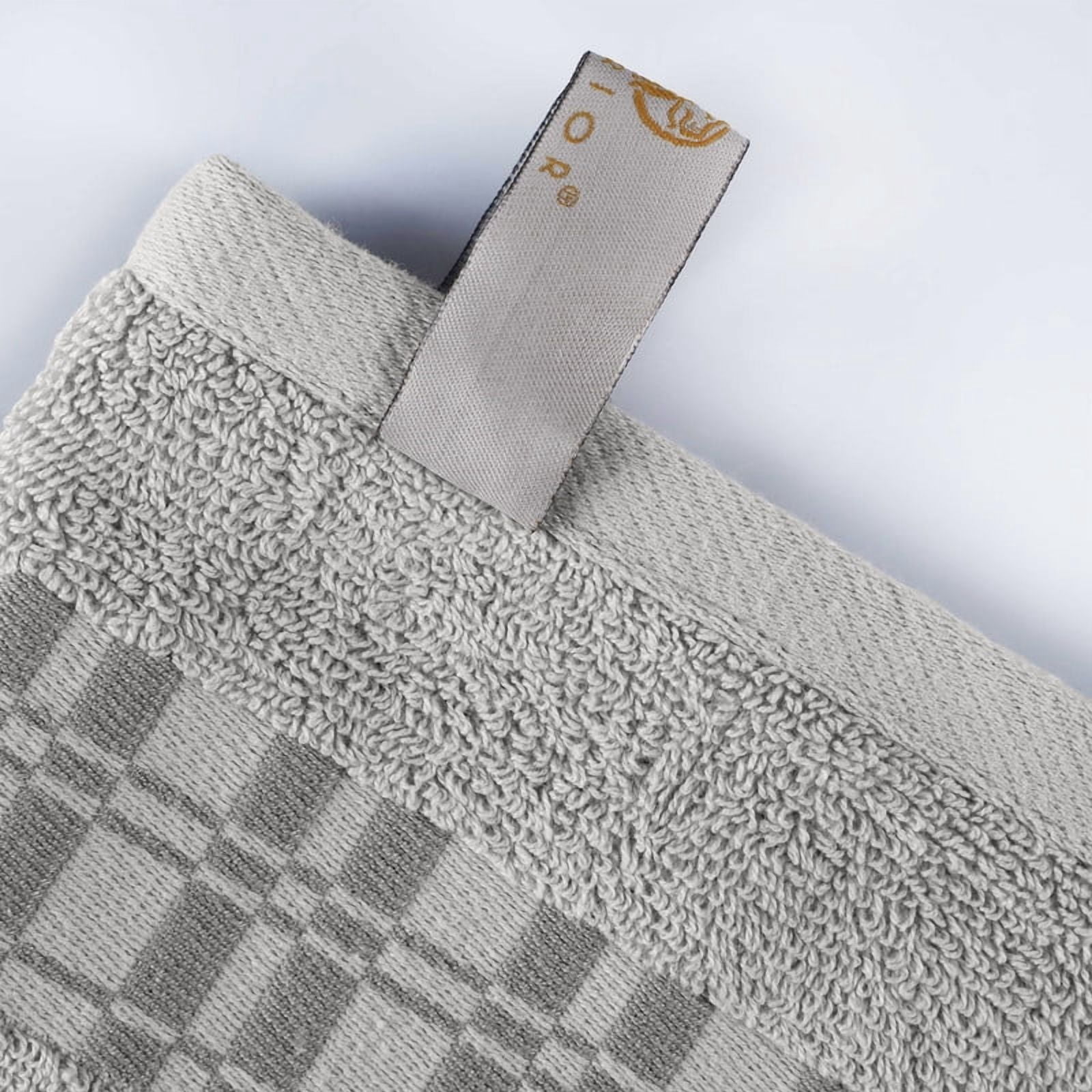 Superior Larissa Cotton Embroidered Bath Towel Set of 4, Chrome