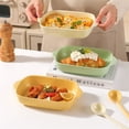 thumbnail image 4 of Rectangular Plate Cheese Baked Rice Plate Dining Plate Vegetable Plate Baking Baking Pan Double Ear Baking Pan, 4 of 5