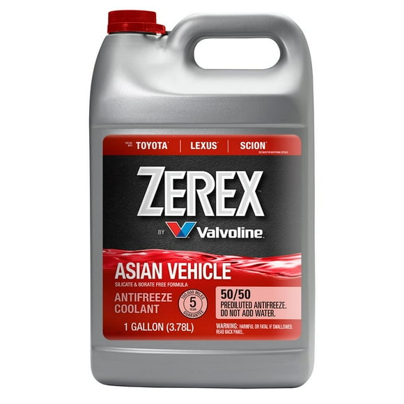Zerex Liquide de Refroidissement Moteur 675130 Prémélangé 50-50; Rouge; Pichet de 1 Gallon; Simple; pour Véhicule Asiatique