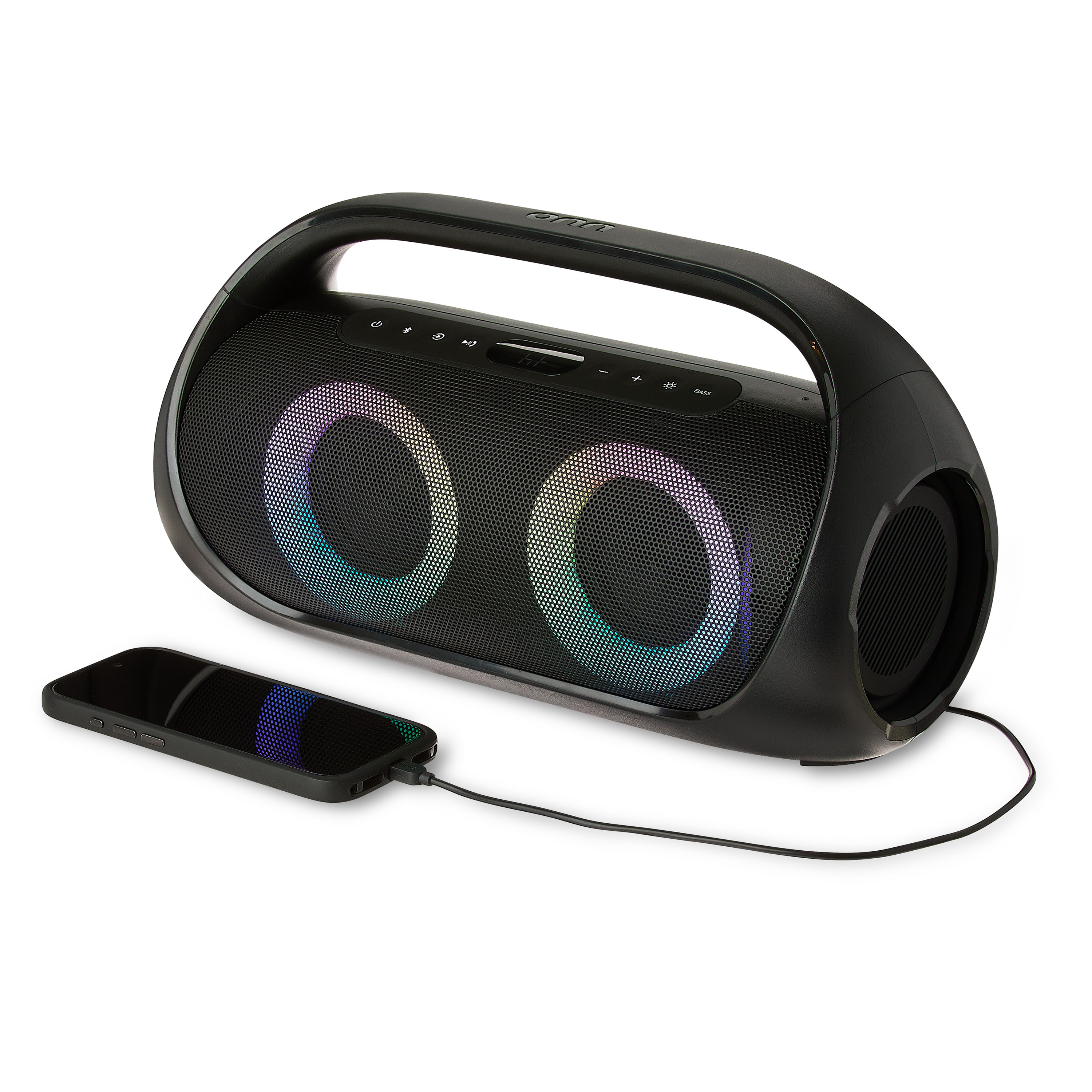 Boombox FM portátil onn con iluminación LED 7