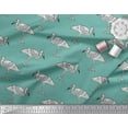 thumbnail image 3 of Soimoi Poly Georgette Fabric Heron Block Print Fabric by Yard 52 Inch Wide, 3 of 3