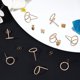 thumbnail image 4 of 20 pendientes circulares chapados en oro de 18 quilates con diseño geométrico de círculos retorcidos, minimalistas y sencillos con 20 cierres de mariposa para mujer., 4 of 9