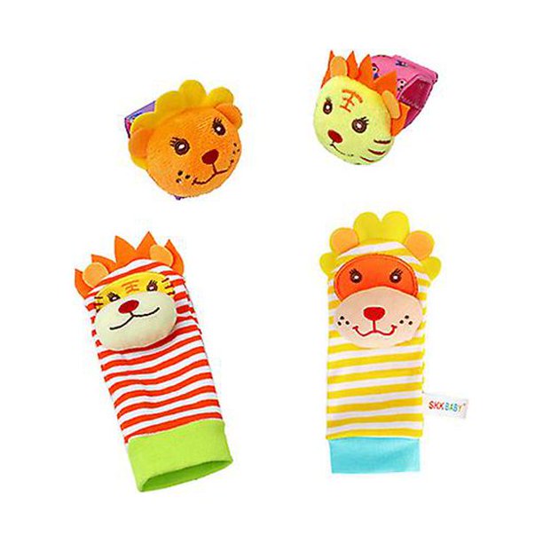 Juego de calcetines de buscador de pies de sonajero de muñeca suave para bebé, juguetes infantiles de peluche de algodón y felpa, regalo de nacimiento de vacaciones de cumpleaños brillar Electrónica