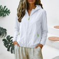 thumbnail image 6 of Vinsonshop Women's Quick Dry Sun Shirt UPF 50+ Lightweight Hoodie Jacket Long Sleeve Sun Protection Cover Up Outdoor White XL, 6 of 8