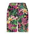 thumbnail image 3 of Chiccall Mens Hawaiian Shorts Topical Beach Graphic Lightweight Swim Trunks Big Summer Elastic Waist Drawstring Shorts with Pockets 2XL Pink, 3 of 5