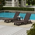 thumbnail image 6 of WestinTrends Malibu 3 Pieces Chaise Lounge Set with Side Table, All Weather Poly Lumber Outdoor Lounge Chairs Set of 2 and End Table, Dark Brown, 6 of 9