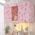 thumbnail image 4 of Ikemiter Printed Dormitory Bed Curtain, Shade Cloth for 4/4.5 inch Bunk Bed with Rope & Clasp, 4 of 5