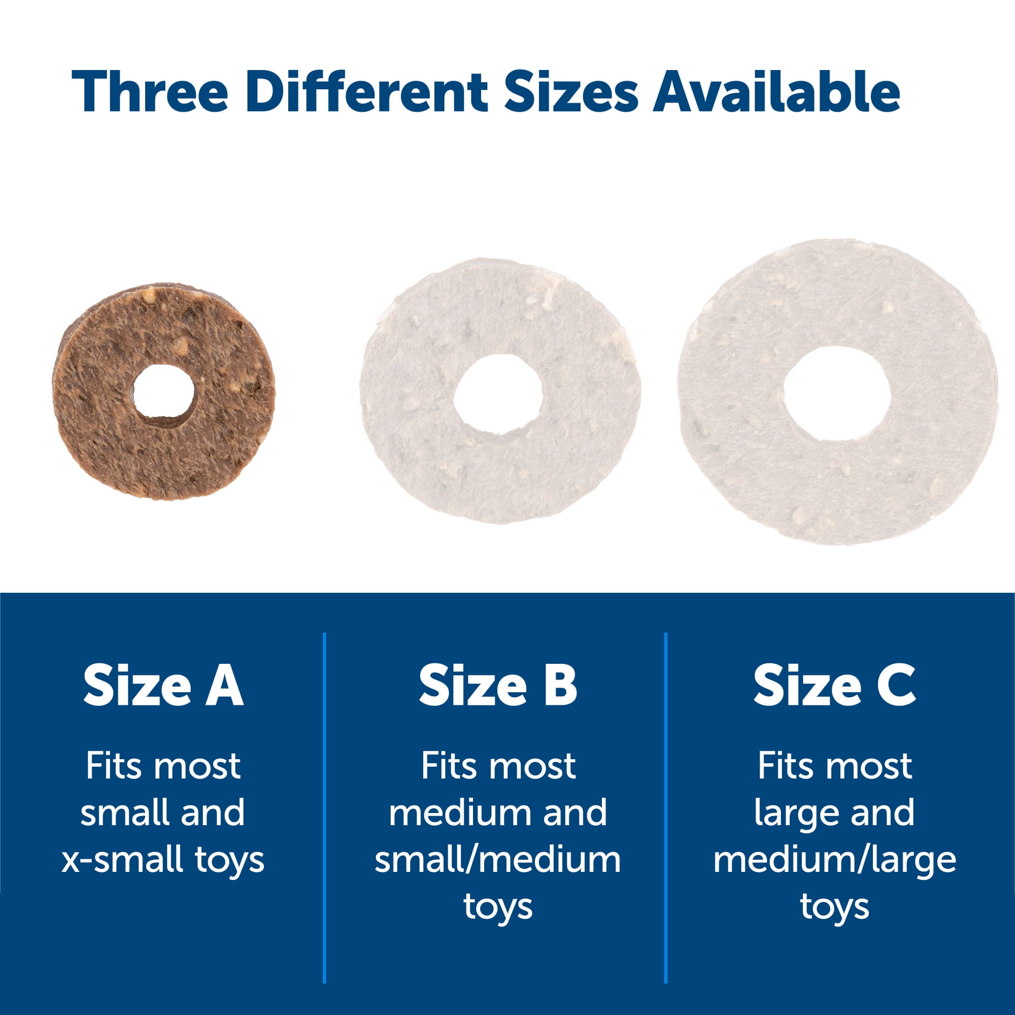 PetSafe Rawhide Treat Refills, Busy Buddy Dog Ring, Size A, Peanut Butter, Dry Food