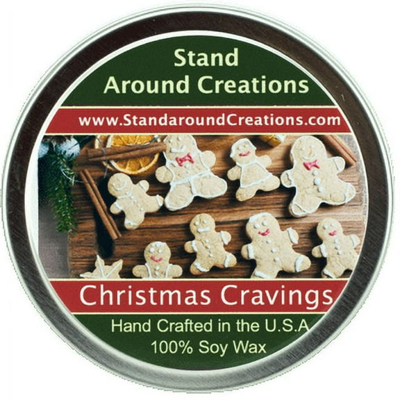 CHRISTMAS CRAVINGS TIN 6-OZ. ALL NATURAL SOY CANDLE