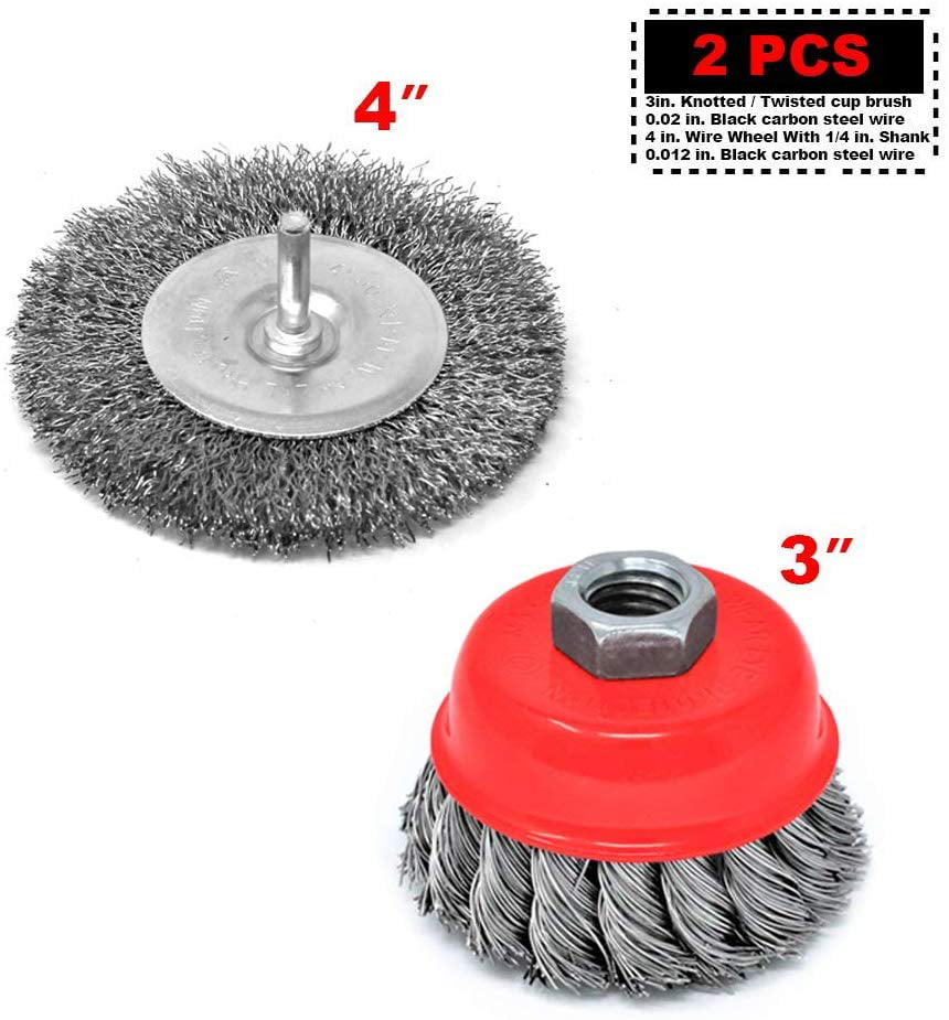 Threaded Knot Wire with Wire Wheel Brush 7 pcs 3" 5/8"-11 for DeWalt & Makita 
