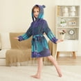 thumbnail image 4 of FORMRS Niños Bathrobe Unisex Hooded Robe Soft Plush Pajamas Sleepwear, Size 7-9T, Purple Moonlight Forest, 4 of 7