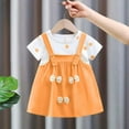 thumbnail image 2 of Fozruso Girls A Line Dress Baby Girls Summer Dresses Floral Print Short Sleeve Dress Casual Outfit For Toddler 3 18 Months Sizes 6-9 Months, 2 of 3