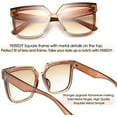 thumbnail image 5 of FEISEDY Fashion Women Men Sunglasses Square Frame Metal Shape Nesting Lenses B2595, 5 of 7