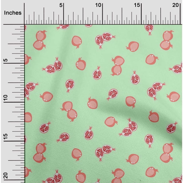 oneOone Viscose Chiffon Fabric Pomegranate Fruit Decor Fabric Printed BTY 42 Inch Wide