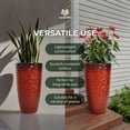 thumbnail image 4 of Worth 2 Pack 24" Tall Large Round Plastic Planter with Drainage Hole, Glossy Red, 4 of 11