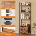 thumbnail image 3 of Estantería Furologee de 5 niveles con cajón, madera y metal, color marrón rústico, 3 of 8