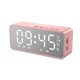thumbnail image 1 of Superficie del espejo 3-en-1 Reloj de alarma grande Mostrar Bluetooth Compatible con Bluetooth Reducción de ruido Altavoz Tiempo real Temperatura Meter Relojes Tipo 1 Rosa seitruly HA011424-02, 1 of 6