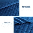 thumbnail image 3 of Blythease Oversized Velvet Quilt King 128x120 Extra Wide – Reversible Velvet Bedspread & Coverlet Set, 5 Piece Lightweight All Season Comforter Bedding, Geometric Diamond Quilted Design, Navy, 3 of 7