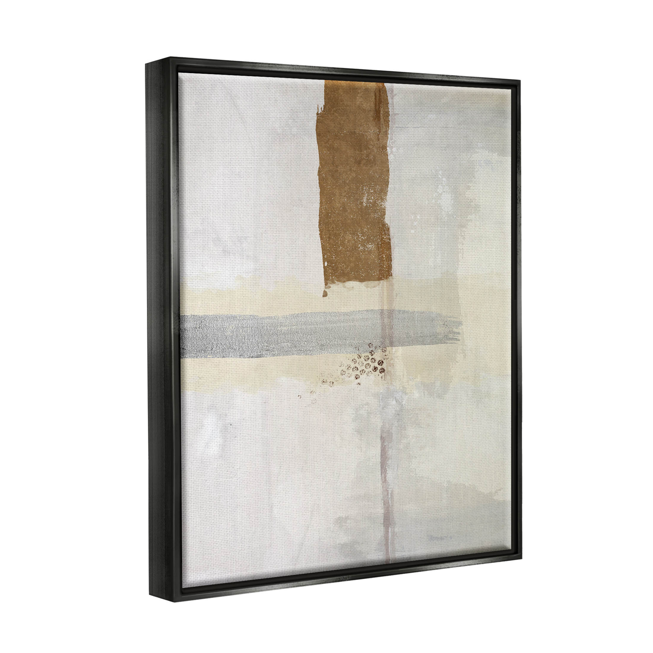 Contemporary Brushed Composition Abstract Graphic Art Jet Black Framed Art Print Wall Art
