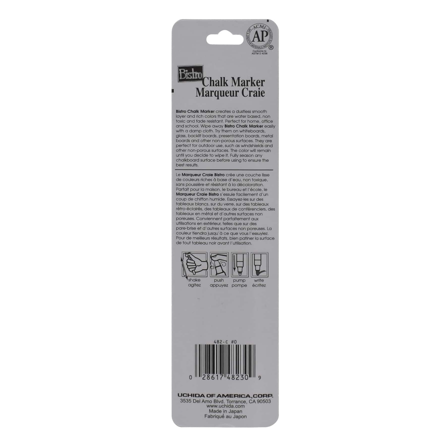 Marvy Uchida Bistro Fine Point Chalk Marker, 12 Pack