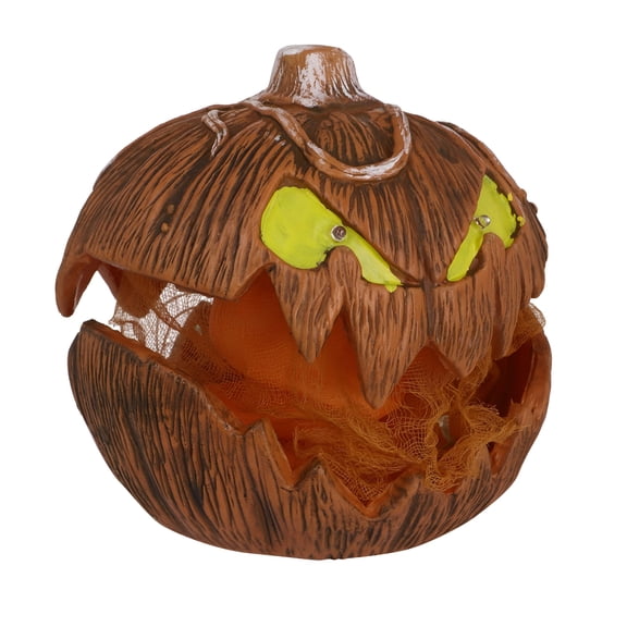 HIBIBUD Halloween Pumpkin Lighting Decor 2023 New Halloween Decorations Outdoor Scary Pumpkin 7.87in With Talking Mouth Extendable Vintage Halloween Pumpkin Decorations For Indoor Outdoor