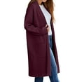 thumbnail image 7 of Baberdicy Cardigan Sweater Women's Autumn and Winter Solid Color Fashionable Thin Lapel Long Woolen Coat Casual Cardigan Women's Cardigans Wine, 7 of 7