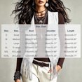 thumbnail image 3 of Guieoi Fringe Vest for Women Faux Suede Sleeveless Tassel Top Outerwear Casual Layering Dressy Tank White XL, 3 of 7